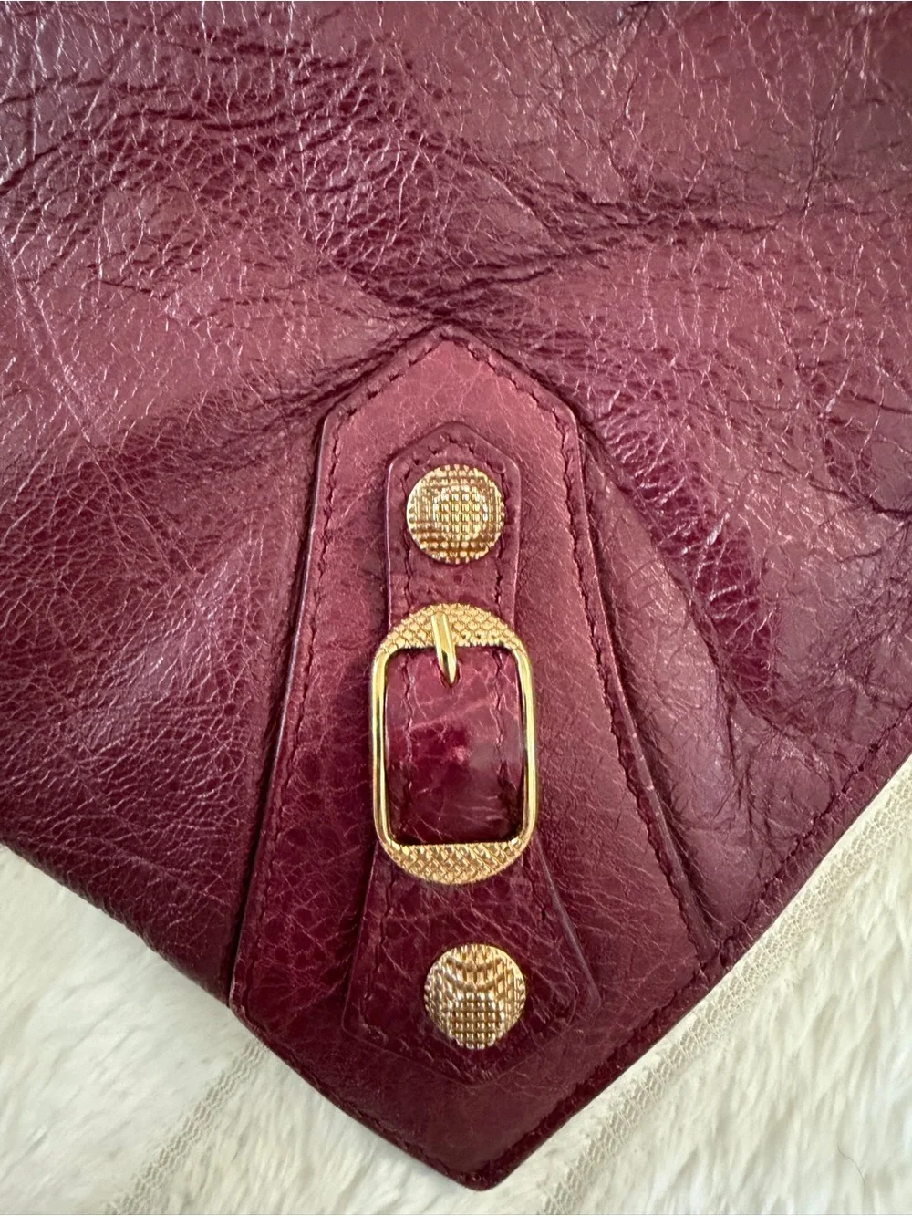 Balenciaga Deep Wine Leather Zip Clutch - Picture 8 of 16